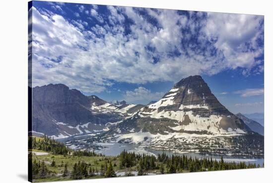 Bearhat Mountain and Hidden Lake in Glacier National Park, Montana, USA-Chuck Haney-Stretched Canvas