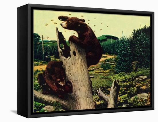 Bears and Honey-Stan Galli-Framed Stretched Canvas