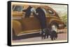 Bears at Car, Great Smoky Mountains-null-Framed Stretched Canvas