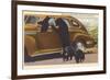 Bears at Car, Great Smoky Mountains-null-Framed Art Print
