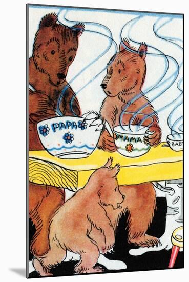 Bears Discover the Porridge-Julia Letheld Hahn-Mounted Art Print