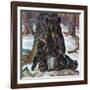 "Bears Eating Maple Syrup," March 28, 1942-Paul Bransom-Framed Giclee Print