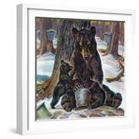 "Bears Eating Maple Syrup," March 28, 1942-Paul Bransom-Framed Giclee Print