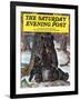 "Bears Eating Maple Syrup," Saturday Evening Post Cover, March 28, 1942-Paul Bransom-Framed Giclee Print