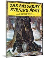 "Bears Eating Maple Syrup," Saturday Evening Post Cover, March 28, 1942-Paul Bransom-Mounted Giclee Print