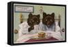 Bears Enjoy Breakfast in Bed-null-Framed Stretched Canvas