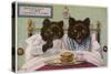 Bears Enjoy Breakfast in Bed-null-Stretched Canvas