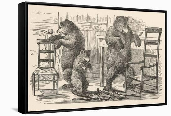 Bears Find the Chairs-null-Framed Stretched Canvas