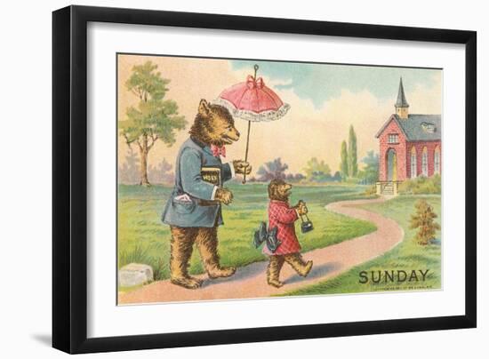 Bears Going to Church-null-Framed Art Print