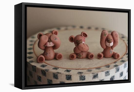Bears Hear See Speak-null-Framed Stretched Canvas