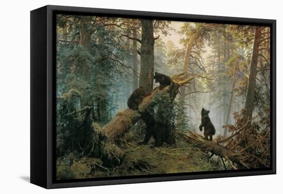 Bears in the Forest Morning-Ivan Ivanovitch Shishkin-Framed Stretched Canvas