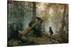 Bears in the Forest Morning-Ivan Ivanovitch Shishkin-Stretched Canvas