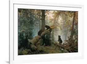 Bears in the Forest Morning-Ivan Ivanovitch Shishkin-Framed Art Print