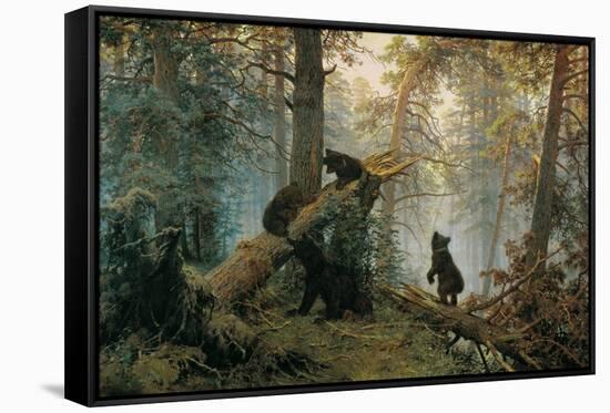 Bears in the Forest Morning-Ivan Ivanovitch Shishkin-Framed Stretched Canvas