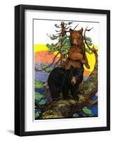 "Bears in Tree,"August 16, 1930-Charles Bull-Framed Giclee Print