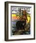 "Bears in Tree," Saturday Evening Post Cover, August 16, 1930-Charles Bull-Framed Giclee Print