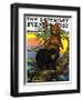 "Bears in Tree," Saturday Evening Post Cover, August 16, 1930-Charles Bull-Framed Giclee Print