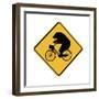 Bears on Bikes Crossing Sign-J Hovenstine Studios-Framed Premium Giclee Print