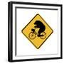 Bears on Bikes Crossing Sign-J Hovenstine Studios-Framed Premium Giclee Print