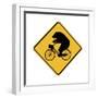 Bears on Bikes Crossing Sign-J Hovenstine Studios-Framed Premium Giclee Print