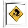 Bears on Bikes Crossing Sign-J Hovenstine Studios-Framed Giclee Print