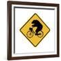 Bears on Bikes Crossing Sign-J Hovenstine Studios-Framed Giclee Print