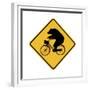 Bears on Bikes Crossing Sign-J Hovenstine Studios-Framed Giclee Print