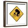 Bears on Bikes Crossing Sign-J Hovenstine Studios-Framed Giclee Print