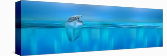 Bears on Ice in an Ocean-null-Stretched Canvas