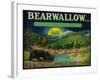 Bearwallow Apple Crate Label - Hood River, OR-Lantern Press-Framed Art Print