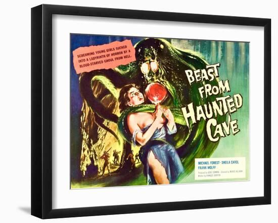 Beast From Haunted Cave, Sheila Carol, (Lobbycard), 1960-null-Framed Art Print