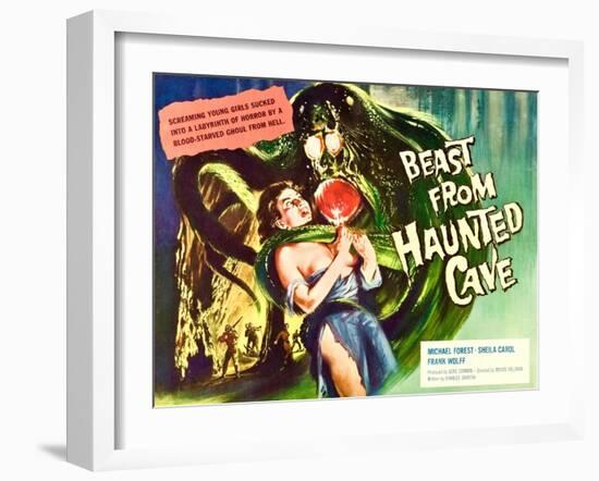 Beast From Haunted Cave, Sheila Carol, (Lobbycard), 1960-null-Framed Art Print