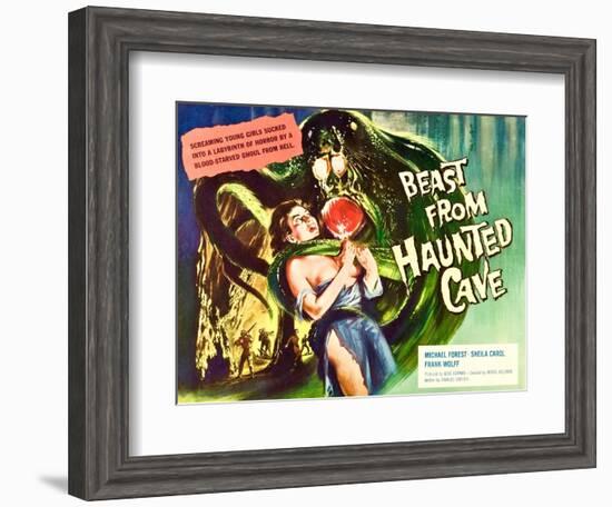 Beast From Haunted Cave, Sheila Carol, (Lobbycard), 1960-null-Framed Art Print