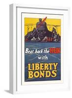 Beat Back the Hun with Liberty Bonds-null-Framed Art Print