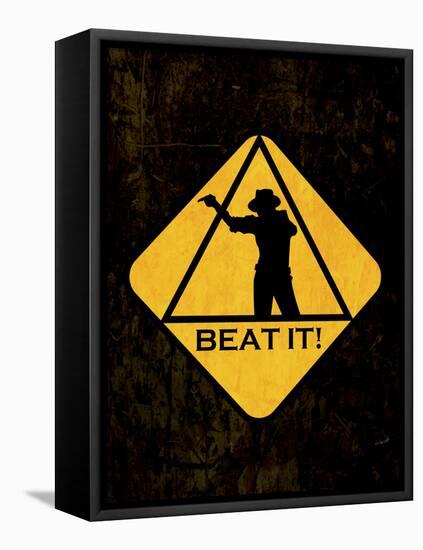 Beat it Sign-null-Framed Stretched Canvas