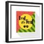 Beat the Heat Inscription on the Background of Watermelon. Green Fashion. Trend Calligraphy. Happy-Kaleo-Framed Art Print