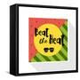Beat the Heat Inscription on the Background of Watermelon. Green Fashion. Trend Calligraphy. Happy-Kaleo-Framed Stretched Canvas