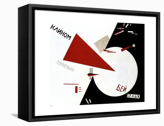 Beat the Whites with the Red Wedge, 1920-Lazar Markovich Lissitzky-Framed Stretched Canvas