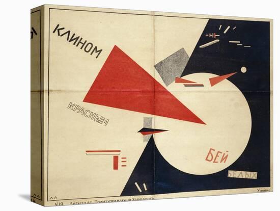 Beat the Whites with the Red Wedge (The Red Wedge Poster), 1919-El Lissitzky-Stretched Canvas