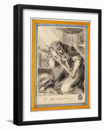 Beata Humbelina with Crucifix, c.1700-Johann Christoph Lischka-Framed Giclee Print