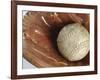 Beaten-Up Baseball in Baseball Glove-null-Framed Photographic Print