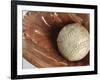 Beaten-Up Baseball in Baseball Glove-null-Framed Photographic Print