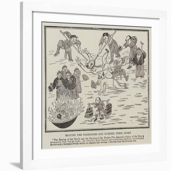 Beating the Foreigners and Burning their Books-null-Framed Giclee Print