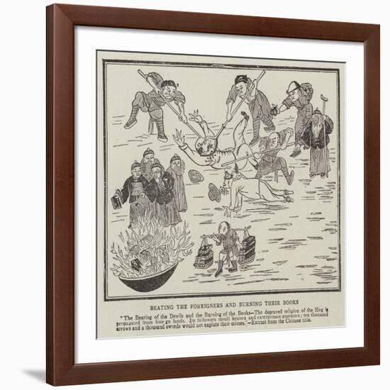 Beating the Foreigners and Burning their Books-null-Framed Giclee Print