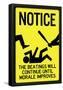 Beatings Will Continue Until Morale Improves Sign Poster-null-Framed Poster