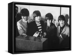 Beatles' at Press Conference in San Francisco Airport-Bill Ray-Framed Stretched Canvas