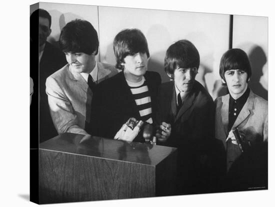 Beatles' at Press Conference in San Francisco Airport-Bill Ray-Stretched Canvas
