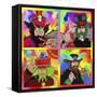 Beatles Sgt Peppers Yellow Sub-Howie Green-Framed Stretched Canvas