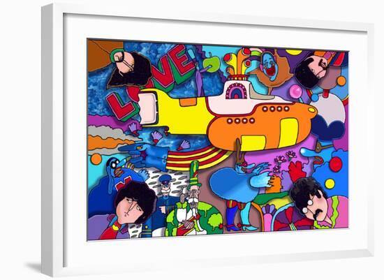 Beatles Yellow-Sub-Howie Green-Framed Giclee Print