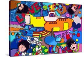 Beatles Yellow-Sub-Howie Green-Stretched Canvas